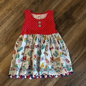 Wildflowers Red Polka Dot and Print Kids Dress